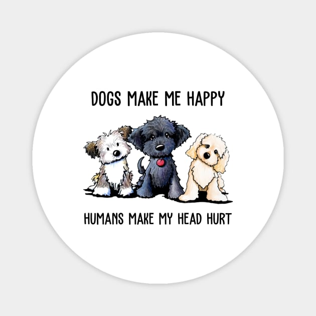 Shih Tzu Dogs Make Me Happy Humans Make My Head Hurt Shirt Magnet by Rozel Clothing